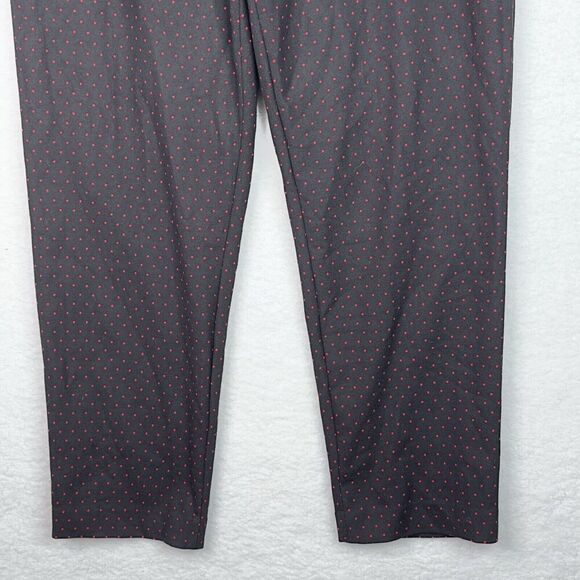 Talbots High Waist Tapered Ankle Pants Plus Sz 18W Black Red Polka Dots Stretch - Picture 11 of 12